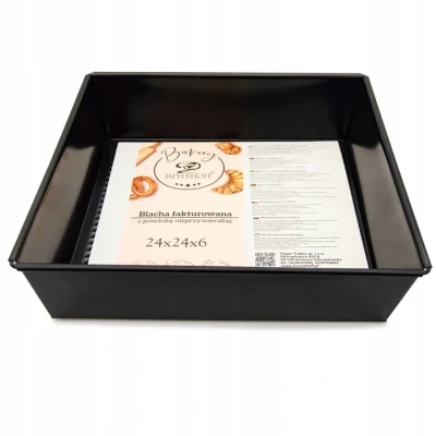 Afbeelding van Meyerhoff Bakery Vierkante Cakevorm Non Stick Bakvorm 24 x cm Zwarte met Coating