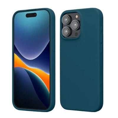 Afbeelding van kwmobile Case voor iPhone 15 Pro Max Slank TPU Hoesje met Zachte Afwerking In mat petrol