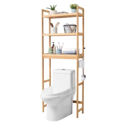 Afbeelding van VEVOR Badkamerplank toilet met 3 niveaus ruimtebesparend