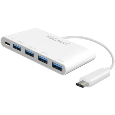 Afbeelding van Macally UC3HUB4C 3.1 USB C hub met 3 A poorten en één laadpoort