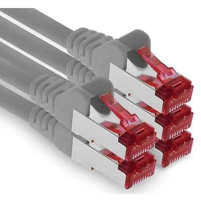 Afbeelding van Cat6 Kabel Ethernet Cable Gigabit LAN Netwerkkabel RJ45 Cat 6 5m grijs 5 stuks