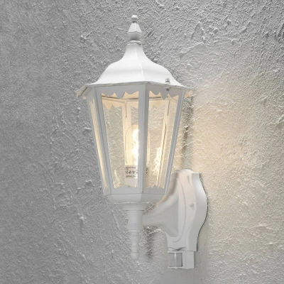Afbeelding van Konstsmide Firenze 7236 250 wandlamp/B: 22cm D: 29cm H: 48cm / 1x100W IP44 gelakt aluminium/mat wit/met BWM