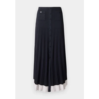 Afbeelding van Sandro dames Maxi rok met plissé in de kleur Donkerblauw, maat: 40