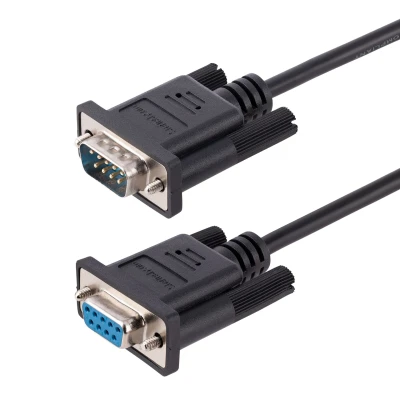 Afbeelding van StarTech.com 9FMNM 3M RS232 CABLE seriële kabel Zwart DB 9