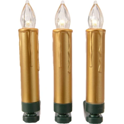 Afbeelding van Lumineo kaarsen verlichting goud draadloos 10 warm wit Kerstverlichting kerstboom