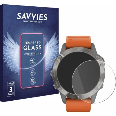 Afbeelding van Savvies Glas Screenprotector voor Garmin Fenix 6 / Pro Solar Gehard Beschermglas 9H (3 Stuks)