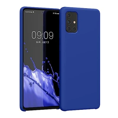 Afbeelding van kwmobile telefoonhoesje geschikt voor Samsung Galaxy A71 Hoesje met siliconen coating Smartphone case in Baltisch blauw