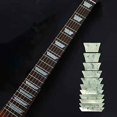 Afbeelding van Alnicov gitaar toets marker inlay stickers, doe het zelf toetsstickers voor of bas, witte parel trapezium