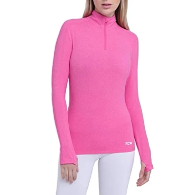 Afbeelding van Fusion Top met Lange Mouwen en Halve Rits voor Dames Pink Heather (Roze)