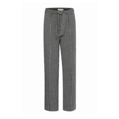 Afbeelding van Fransa Blenda Broek, Dames, Maat: 34, Black houndstooth