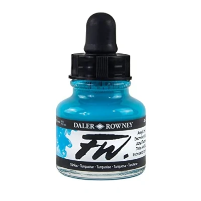 Afbeelding van Daler Rowney acryl verf FW acrylverf, 29,5 ml flessen, verschillende kleuren 29.5ml turquoise