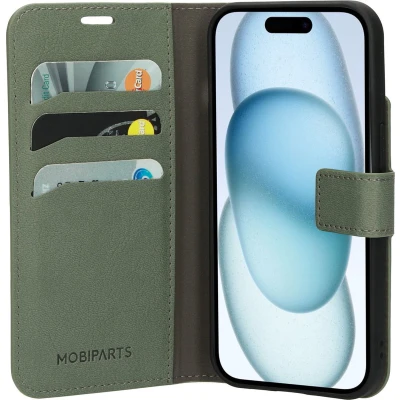 Afbeelding van Mobiparts Classic Wallet Case Apple iPhone 15 Stone Green