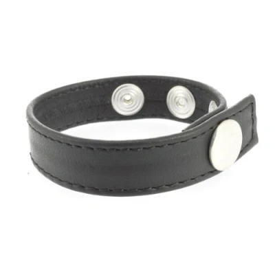 Afbeelding van Rimba Bondage Play Penisbandje Penis Strap Cockring van leer versierd met studs extra zware kwaliteit verstelbaar