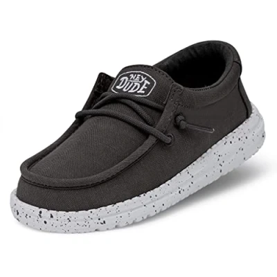 Afbeelding van Hey Dude Wally Youth Slub Canvas Moccasin, donkergrijs, 34 EU, EU