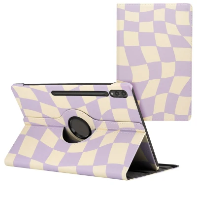 Afbeelding van Samsung Galaxy Tab S9 Ultra Hoes: iMoshion 360 Draaibare Design Bookcase 2.0 Dancing Cubes Kunstleder Tablet Hoezen