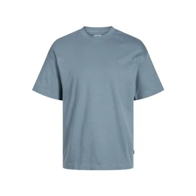 Afbeelding van Jack &amp; Jones Einfarbiges Kurzarm Dropped Shoulder Tshirt basic, Heren, Maat: Large, Goblin blue