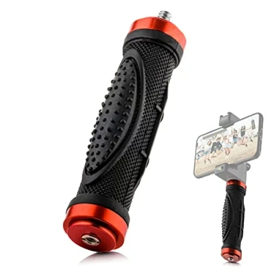 Afbeelding van MOJOGEAR Camerastabilisatorgreep met 1/4 inch schroefdraad voor smartphone, DSLR camera en GoPro handgreep van rubber actiemetaal