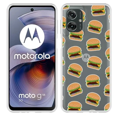 Afbeelding van Cazy Hoesje geschikt voor Motorola Moto G55 Siliconen Hamburgers