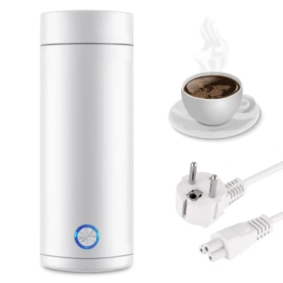 Afbeelding van Draagbare waterkoker, elektrische reiswaterkoker, kleine mini, 3 in 1, snel koken, automatische uitschakeling, roestvrij staal, voor koffie en thee, mini campingwaterkoker,