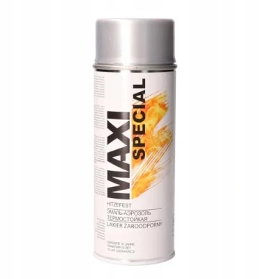 Afbeelding van Maxi Color Hittebestendige spuitlak ovenverf uitlaatlak ovenlak 400 ml spuitbus hittebestendig hoge temperatuur lak zuinig (800 C zilver)