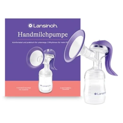 Afbeelding van Lansinoh Handmelkpomp lichte en stille borstpomp voor onderweg met Easy Express handgreep moeiteloos pompen instelbare 2 ritmetechnologie