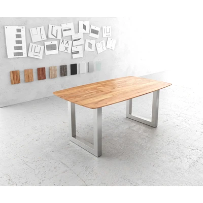 Afbeelding van eettafel Edge Boot acacia natuur 180x90 edelstaal breed zwitserse rand