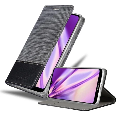 Afbeelding van Cadorabo Hoesje geschikt voor Huawei Y6S in GRIJS ZWART Beschermhoes met magnetische sluiting, standfunctie en kaartvakje Book Case Cover Etui