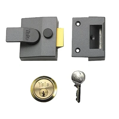 Afbeelding van Yale P 89 DMG PB 60 Deadlocking Nightgrendel, 40 mm achterkant, donkermetalen afwerking/messing cilinder, hoge beveiliging, met automatische impasse