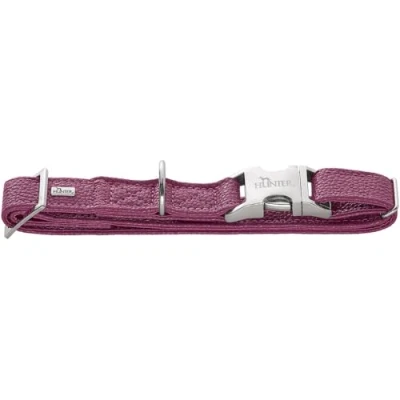 Afbeelding van Hunter Hondenhalsband Solfia Kunstleer Raspberry Alu Strong