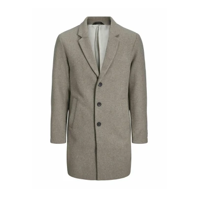 Afbeelding van JACK &amp; JONES Heren Jjeharrison Wool Coat Sn wollen jas, grijsbeige, S