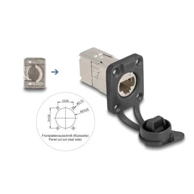 Afbeelding van Delock D Typ RJ45 Einbaubuchse mit LSA Anschluss Cat.6A STP Schutz