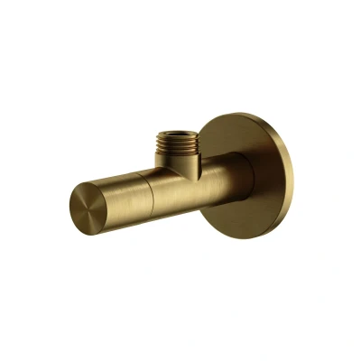 Afbeelding van HotBath Archie Hoekstopkraan rond met filter 1/2&quot; Geborsteld Messing PVD AR2002BBP