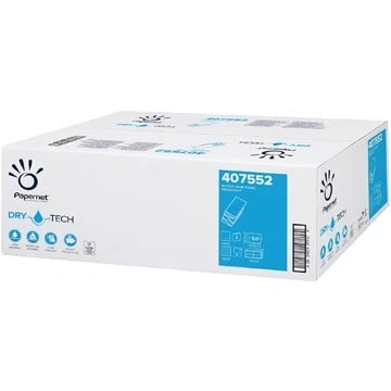 Afbeelding van Papernet 407552 DRYTECH W vouwhanddoeken, cellulose, Wave reliëf, 2 laags, wit (VE 2000 stuks)