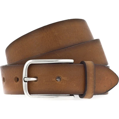 Afbeelding van Vanzetti Leren Riem Denim Love 35mm Full Leather Belt W80 Cognac Bruine