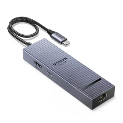 Afbeelding van UGREEN Revodok Pro 10Gbps USB C Hub HDMI 4K@60Hz Ethernet Adapter met 2*USB A 3.2 en PD 100W Compatibel iPhone 16, iPad Pro/Air, MacBook Galaxy S24, Steam Deck etc.