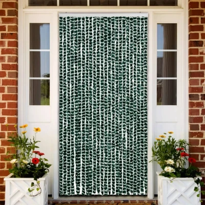 Afbeelding van Vliegengordijn 100x220 cm chenille groen en wit