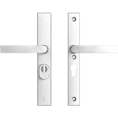 Afbeelding van AXA veiligheidsbeslag achterdeur Edge Plus rechth. smalschild Blok kruk/kruk PC55 met kerntrekbeveiliging SKG3 aluminium