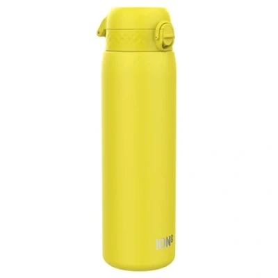 Afbeelding van Ion8 1 Liter Roestvrijstalen Waterfles, Lekvrij, Makkelijk te Openen, Veilige Vergrendeling, Draaghendel, Vaatwasserbestendig, Duurzame Krasbestendige Verf, 1200ml (40oz), Geel Drinkfles