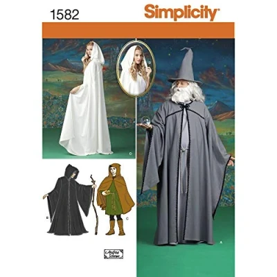 Afbeelding van Simplicity Naaipatroon 1582: Misses, heren en tienerkostuums, maat A, papier, wit, A (XS S M L XL)