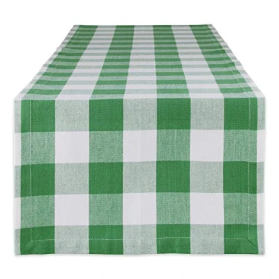 Afbeelding van DII Buffalo Check Collection, Klassieke boerderij Tafelloper, 14x72&quot;, Groen &amp; Wit