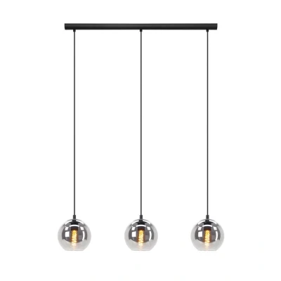 Afbeelding van Eglo Verlichting Hanglamp Ariscani 3L zwart/gerookt glas