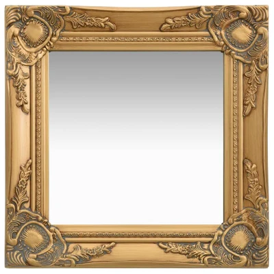 Afbeelding van VIDAXL Wandspiegel barok stijl 40x40 cm goudkleurig