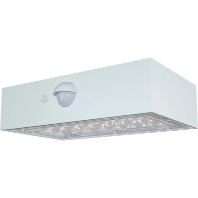 Afbeelding van V TAC VT 403 W wandlamp op zonne energie Sensor IP65 Witte behuizing 3 Watt 350 Lumen 4000K+3000K