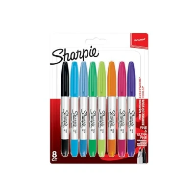 Afbeelding van Sharpie permanente marker Hagedis, fijn en extra fijn, doos van 30 stuks in geassorteerde kleuren permanent