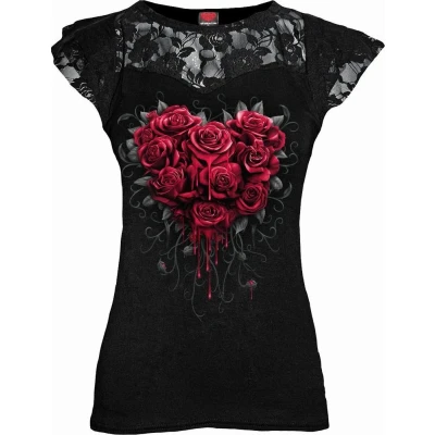 Afbeelding van Spiral BLEEDING HEART Top S Zwart
