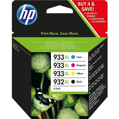 Afbeelding van HP 932XL / 933XL (C2P42AE) Inktcartridge 4 kleuren Voordeelbundel Hoge capaciteit