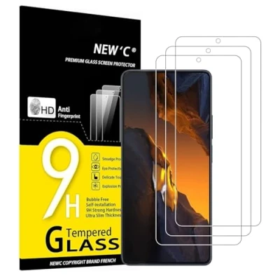 Afbeelding van NEW&#039;C 3 Stuks, Screen Protector voor Xiaomi POCO F5, F5 Pro, Gehard Glass Schermbeschermer Film 0.33 mm ultra transparant, resistent