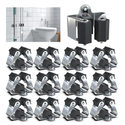 Afbeelding van 3 H Bezemhouder Gereedschap Houder Bezem Ophangsysteem Multi Wand tuingereedschap Set Inclusief Bevestigingsmateriaal(zwart)