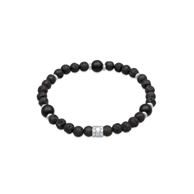 Afbeelding van KUZZOI Heren Kralen Vintage met zwarte onyx in 925 Sterling Zilver geoxideerd Zwart