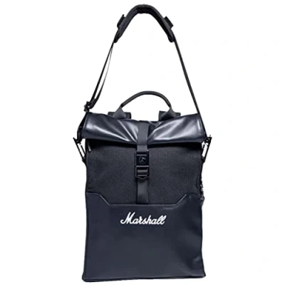 Afbeelding van Marshall Uptown Roll Top Rugzak Zwart en Wit